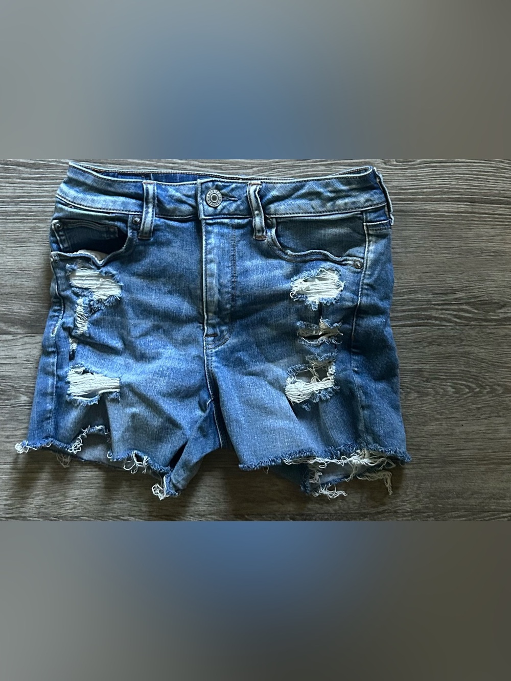 American Eagle Outfitters Distressed Blue Denim Cutoff Shorts